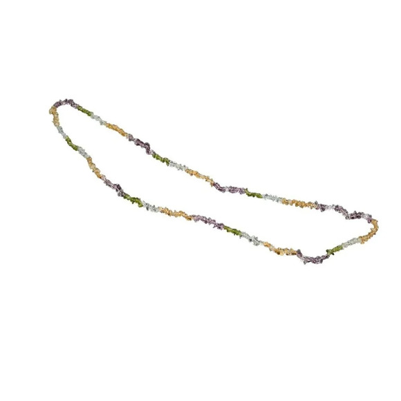 Aquamarine Citrine Peridot Amethyst Semi-Precious Gemstone Nugget Bead Necklace - Picture 7 of 7